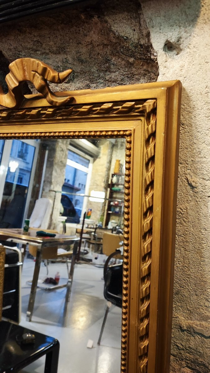 Grand miroir doré à ruban – époque Napoléon III - 136 cm-photo-2