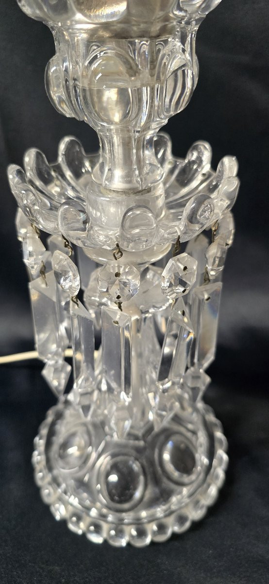 Lampe photophore électrique en cristal à pampilles Baccarat-photo-2