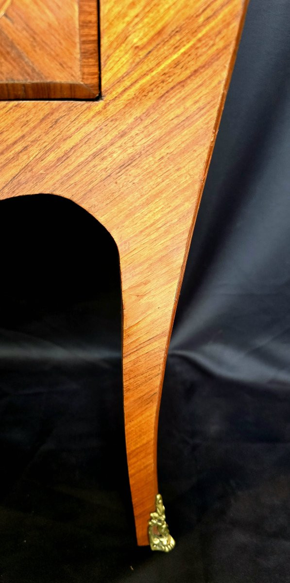 Curved Chest Of Drawers In Louis XV Style Rosewood Marquetry-photo-3