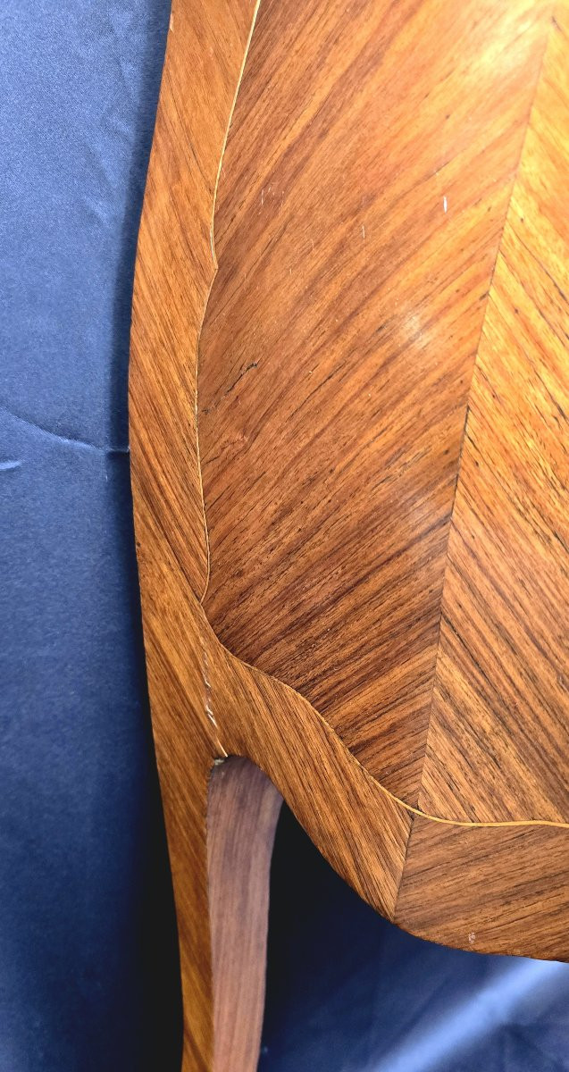 Curved Chest Of Drawers In Louis XV Style Rosewood Marquetry-photo-4