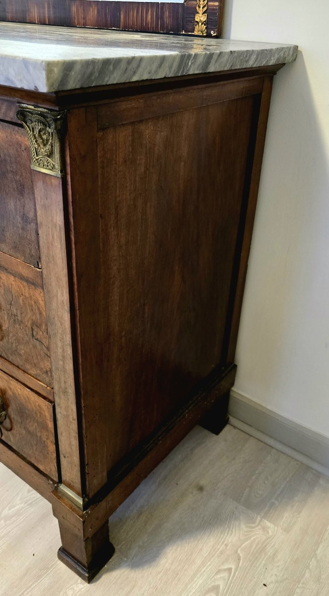 Empire Period Chest Of Drawers And Mirror-photo-6