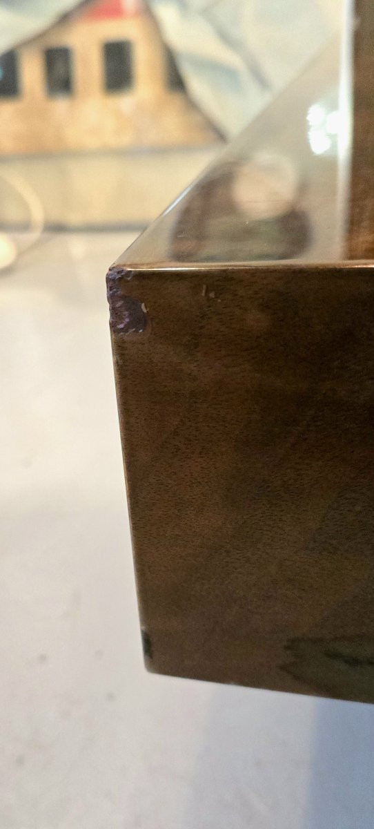 Coffee Table In Elm Burl Veneer Attributed To Willy Rizzo - 1970-photo-5