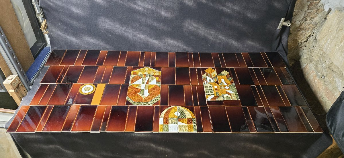 Roger Capron (1922 - 2006) - Ensemble de 112 carreaux en céramique émaillée - 1970-photo-3