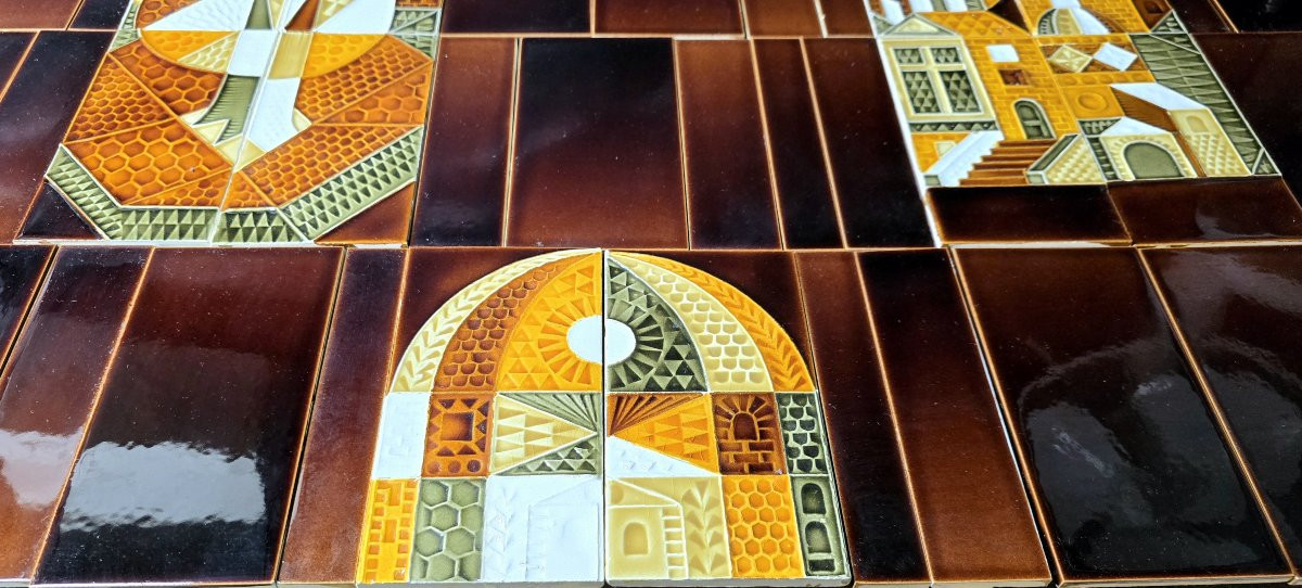 Roger Capron (1922 - 2006) - Ensemble de 112 carreaux en céramique émaillée - 1970-photo-1