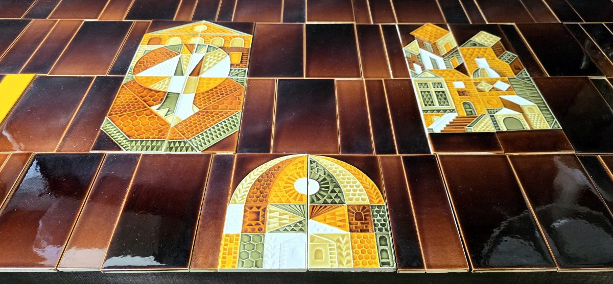 Roger Capron (1922 - 2006) - Ensemble de 112 carreaux en céramique émaillée - 1970-photo-2