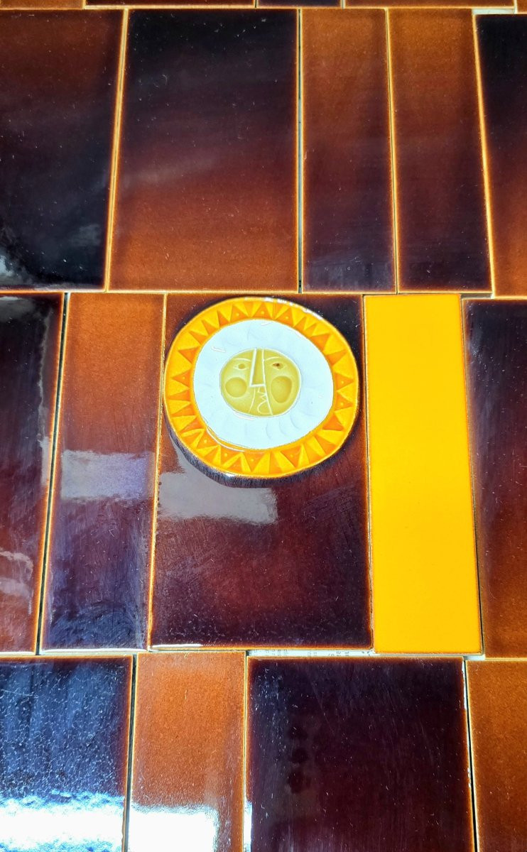 Roger Capron (1922 - 2006) - Ensemble de 112 carreaux en céramique émaillée - 1970-photo-5