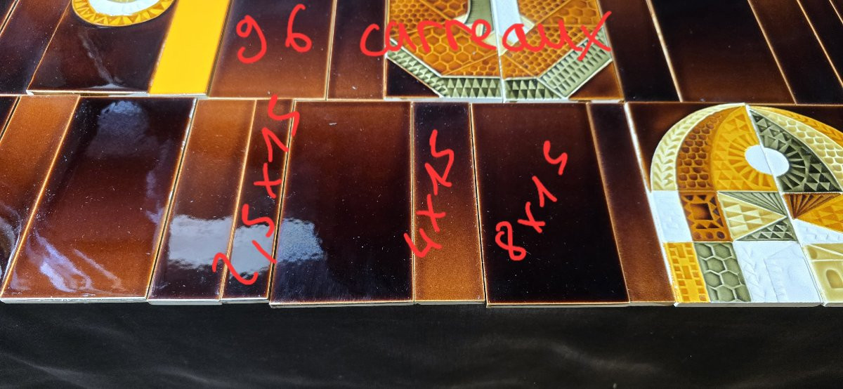 Roger Capron (1922 - 2006) - Ensemble de 112 carreaux en céramique émaillée - 1970-photo-7