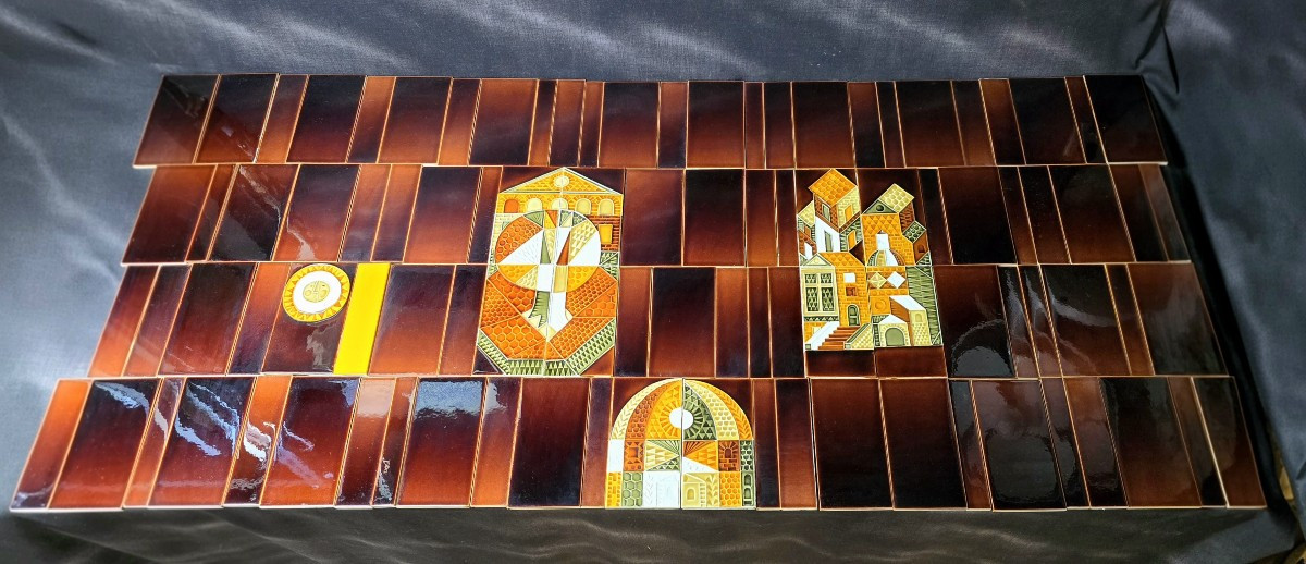 Roger Capron (1922 - 2006) - Ensemble de 112 carreaux en céramique émaillée - 1970