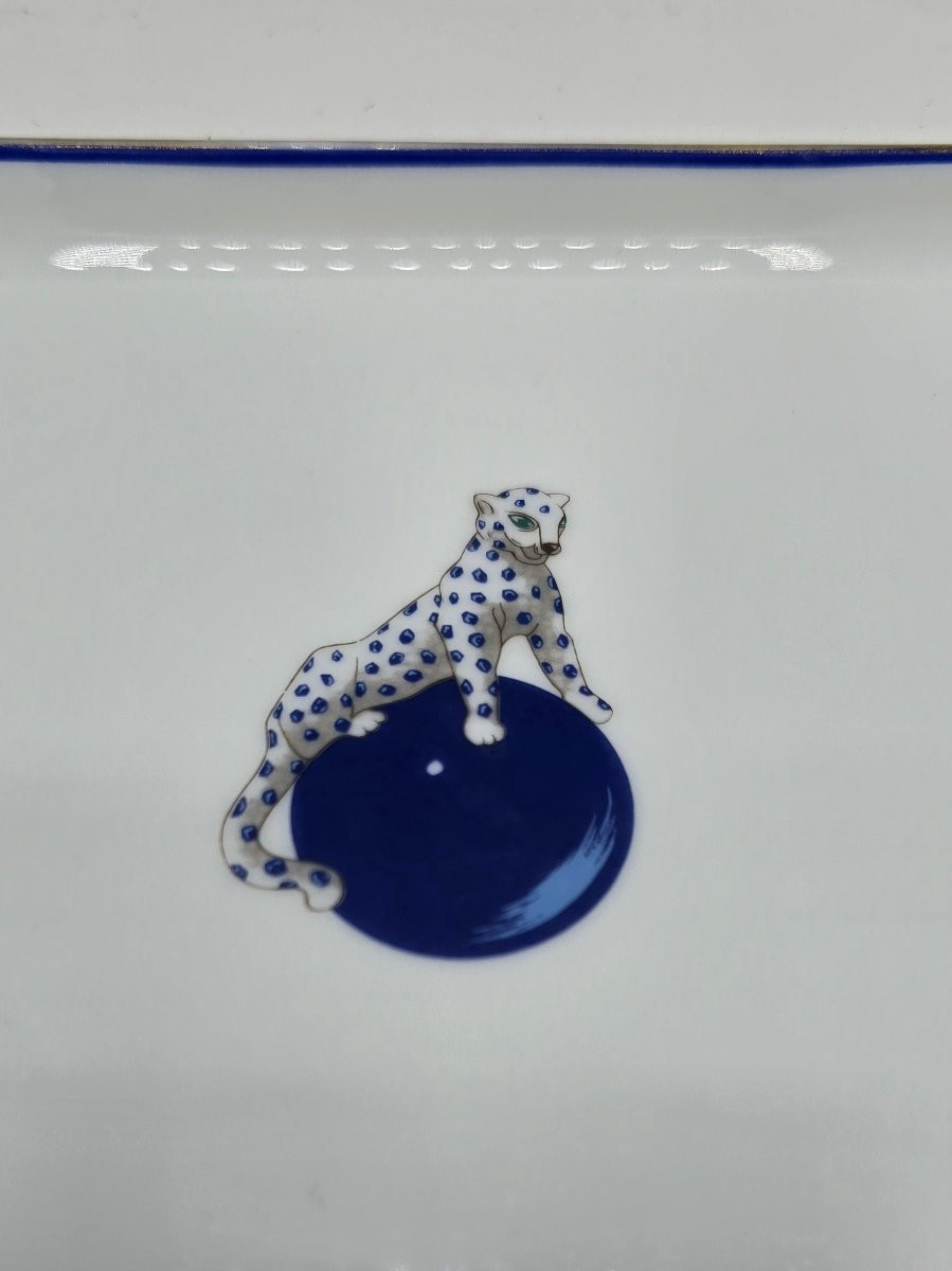 Cartier Paris "panther" Trinket Tray In Limoges Porcelain-photo-3