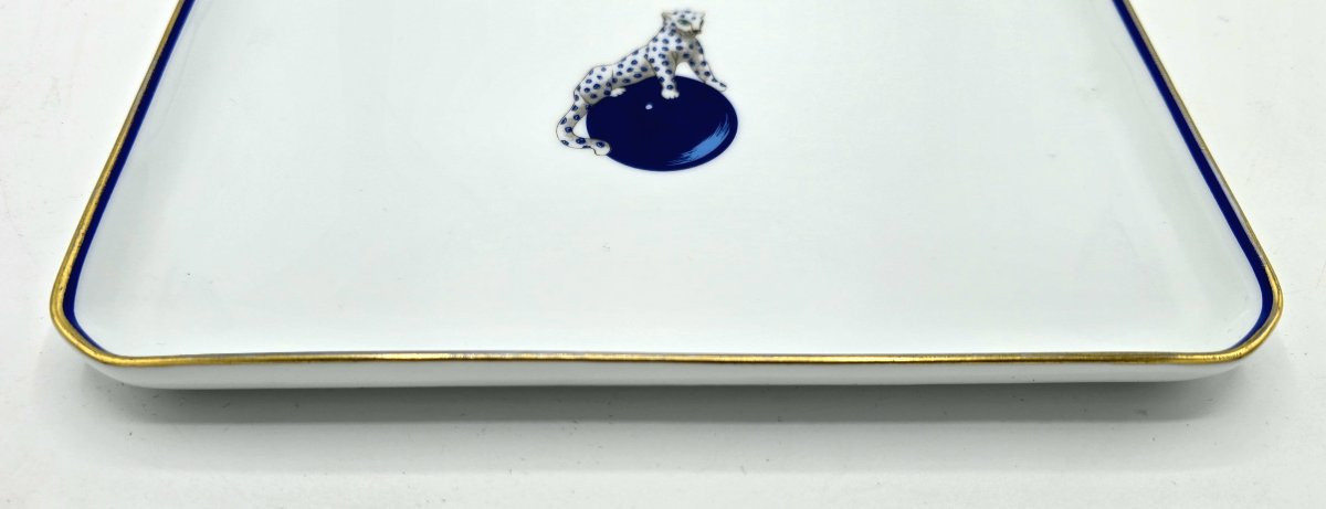 Cartier Paris "panther" Trinket Tray In Limoges Porcelain-photo-1