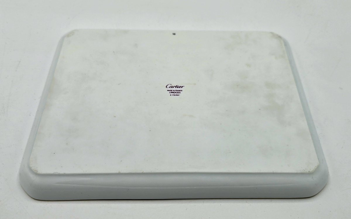 Cartier Paris "panther" Trinket Tray In Limoges Porcelain-photo-4