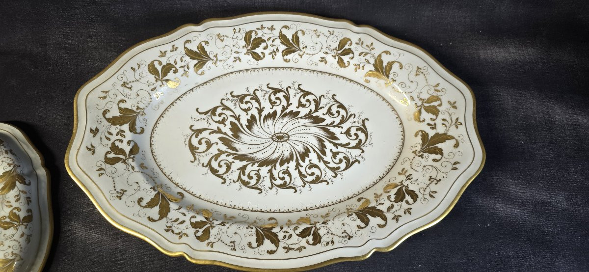 Le Tallec (paris) - Covered Tureen And Its Stand In Porcelain – Gilded Vegetal Decoration -photo-6
