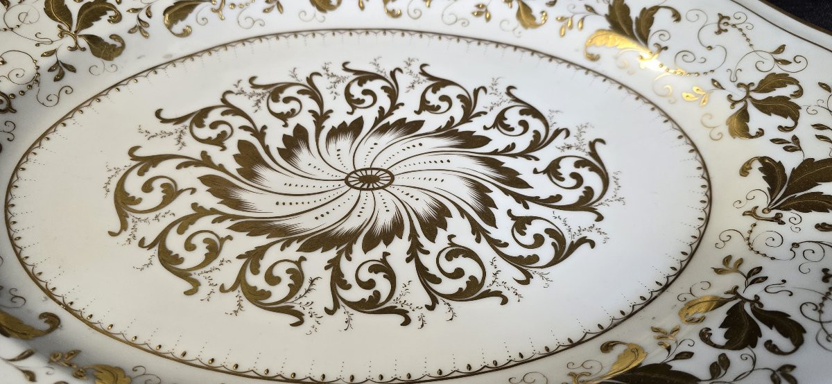 Le Tallec (paris) - Covered Tureen And Its Stand In Porcelain – Gilded Vegetal Decoration -photo-7