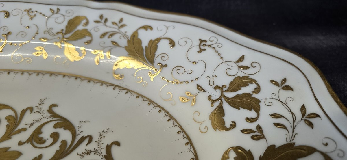 Le Tallec (paris) - Covered Tureen And Its Stand In Porcelain – Gilded Vegetal Decoration -photo-8