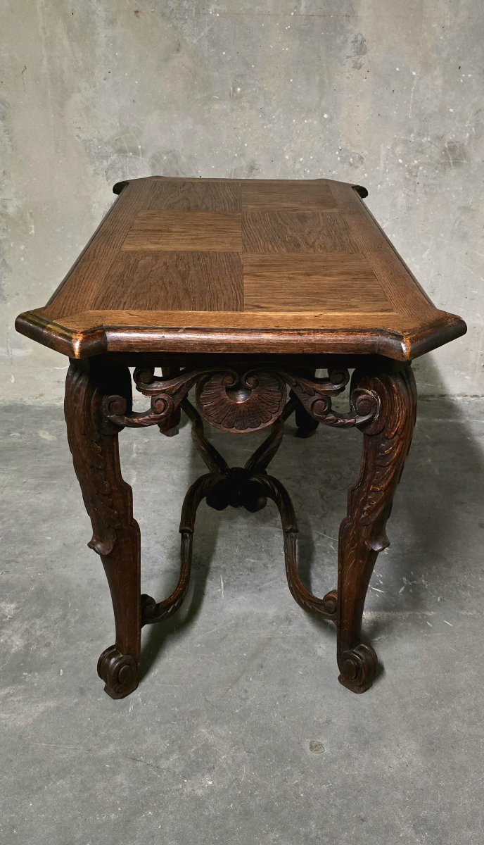 Table d’appoint en chêne massif – style Louis XV - fin XIXᵉ-photo-2