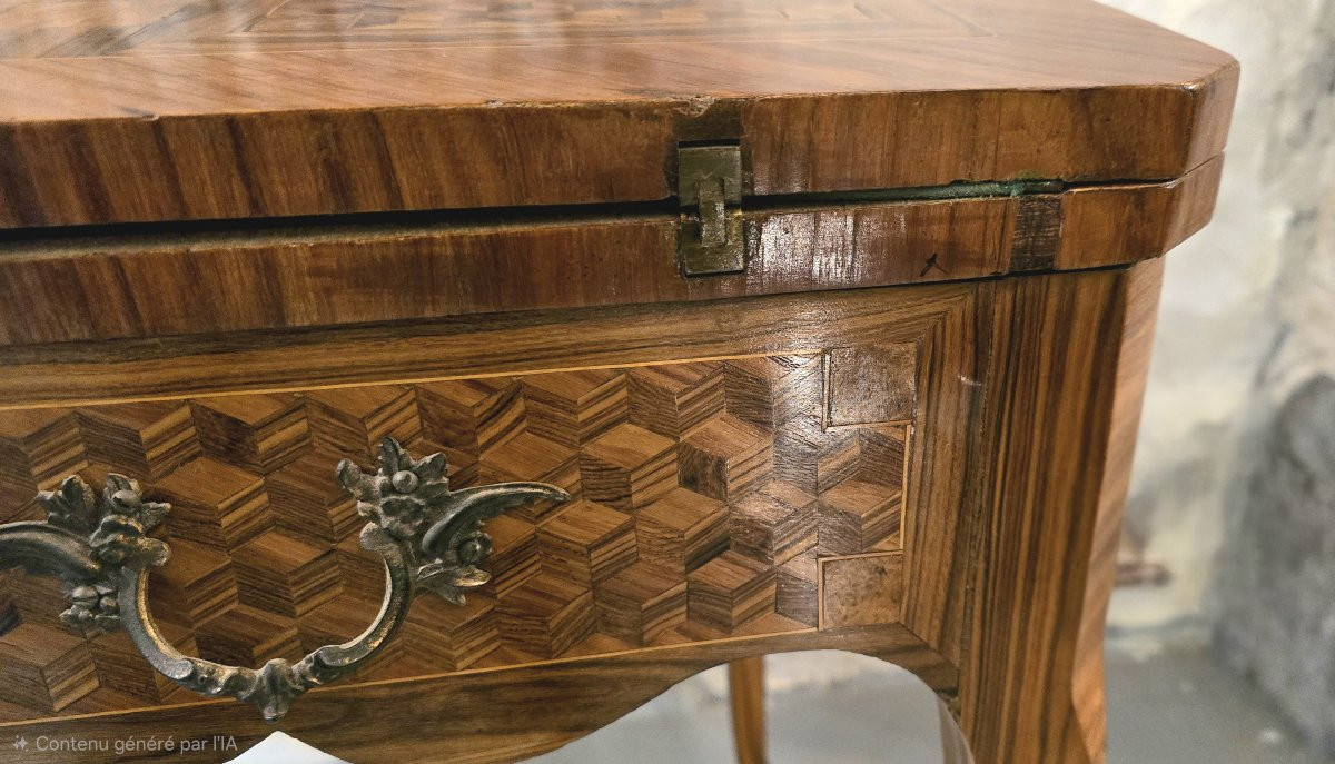 Louis XV Style Marquetry Games Table On A Rosewood Background, Circa 1900-photo-4