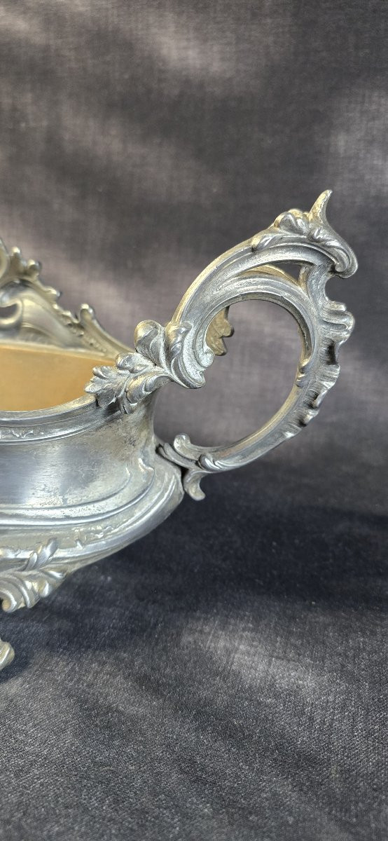 Louis XV Style Silver-plated Metal Jardinière, Early 20th Century Work-photo-2