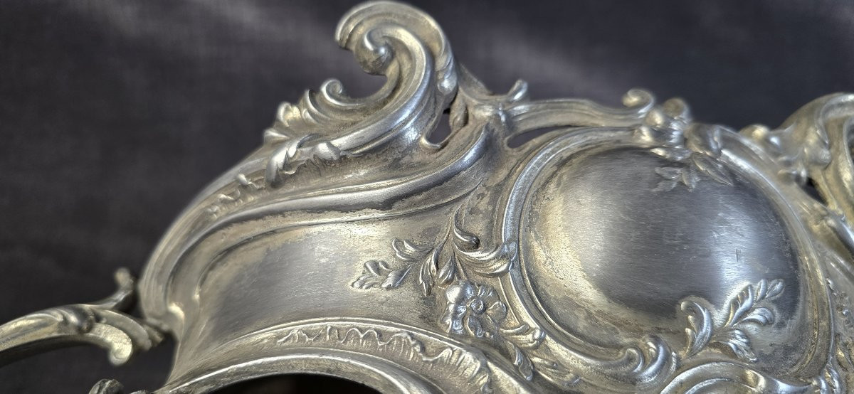 Louis XV Style Silver-plated Metal Jardinière, Early 20th Century Work-photo-5