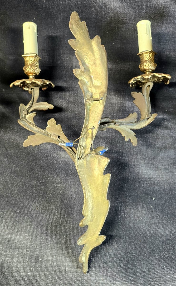 Set Of 4 Gilt Bronze Wall Sconces – Louis XV Style – 20th Century-photo-4