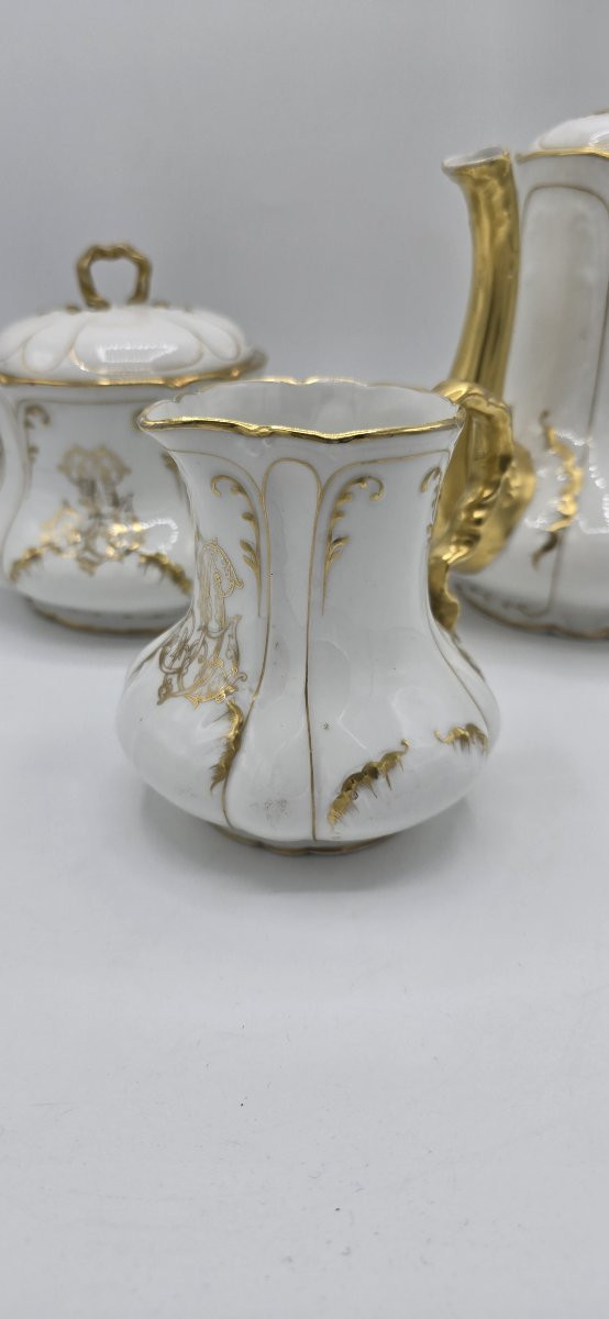 Antique Limoges Gilt Porcelain Dinner Service – Late 19th / Early 20th Century-photo-2