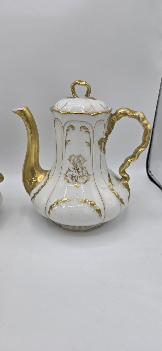 Antique Limoges Gilt Porcelain Dinner Service – Late 19th / Early 20th Century-photo-4