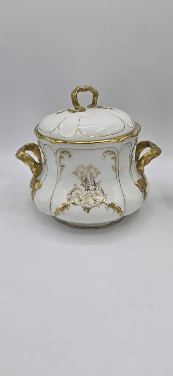 Antique Limoges Gilt Porcelain Dinner Service – Late 19th / Early 20th Century-photo-1