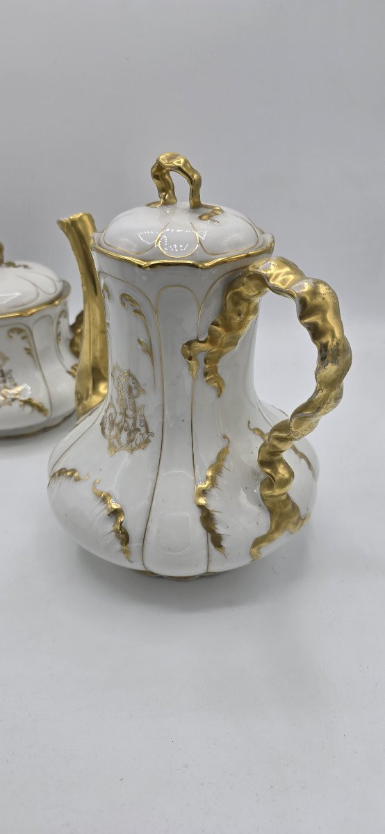 Antique Limoges Gilt Porcelain Dinner Service – Late 19th / Early 20th Century-photo-2