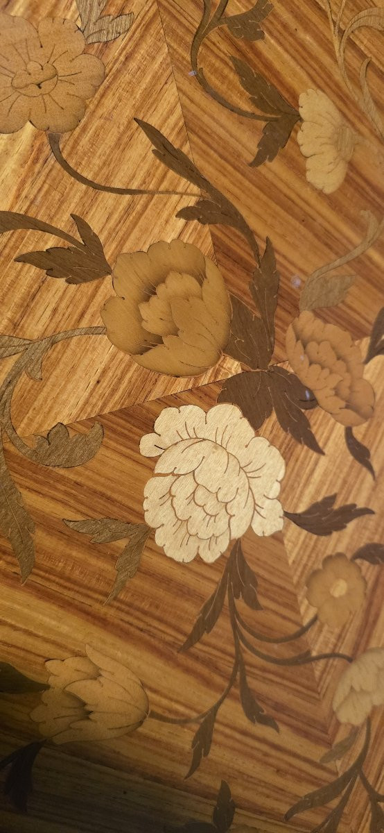 Marquetry Side Table – Louis XV Style-photo-3