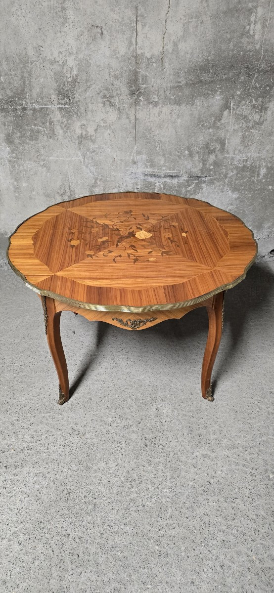 Marquetry Side Table – Louis XV Style