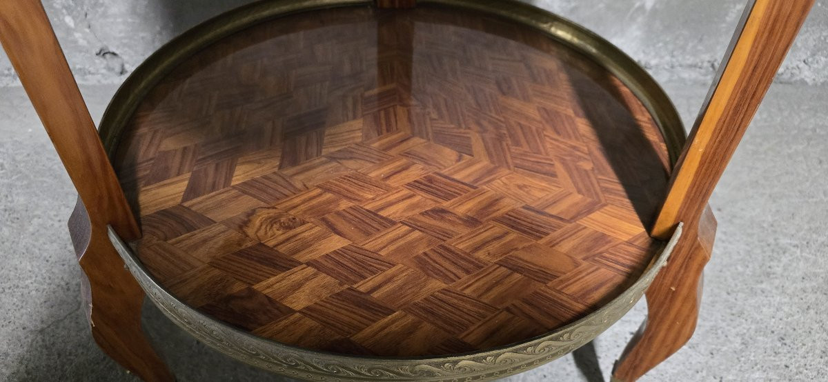 Guéridon à décor marqueté –XXᵉ siècle-photo-1
