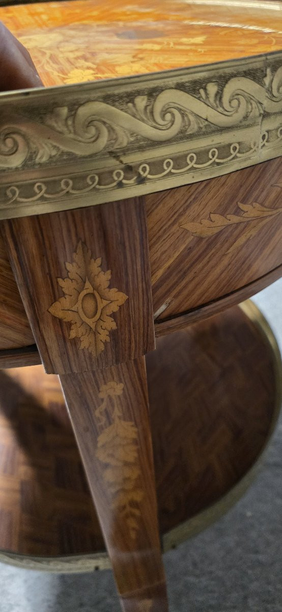 Guéridon à décor marqueté –XXᵉ siècle-photo-7