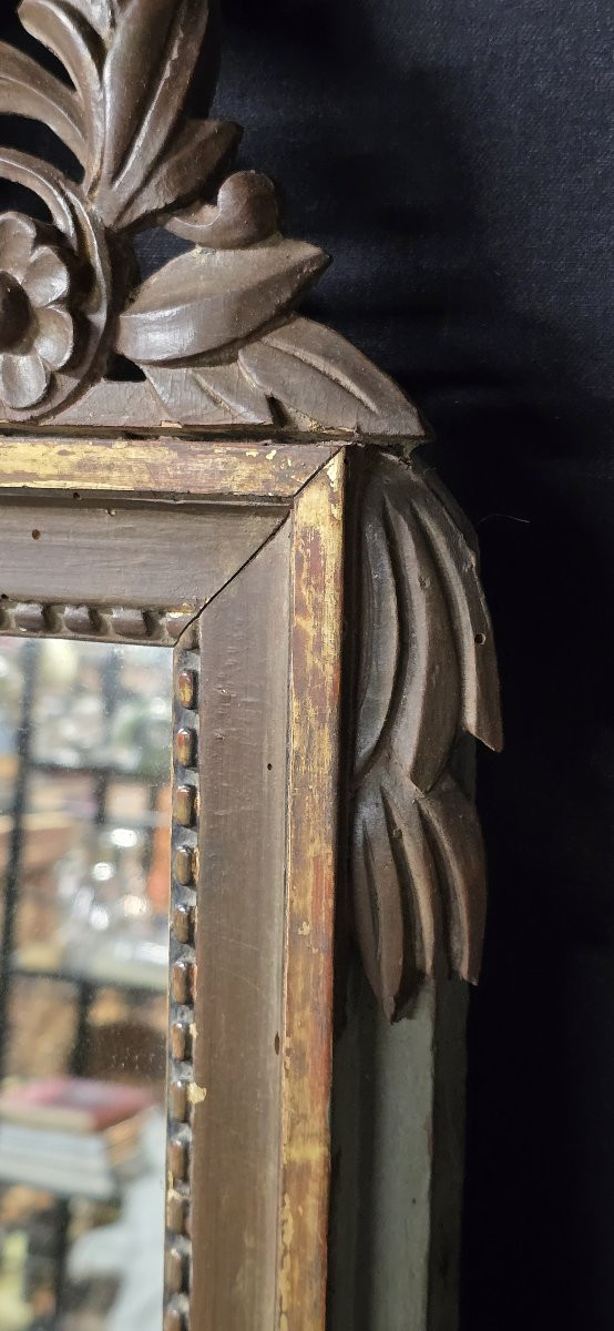 Miroir trumeau Louis XVI en bois sculpté – XVIIIe siècle-photo-3