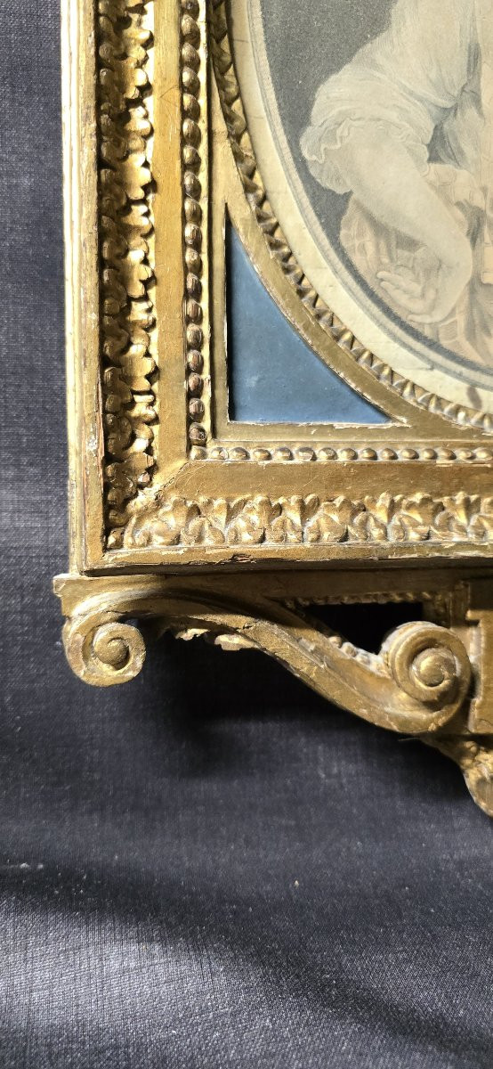 Carved And Gilded Wooden Frame, Louis XVI Period-photo-4