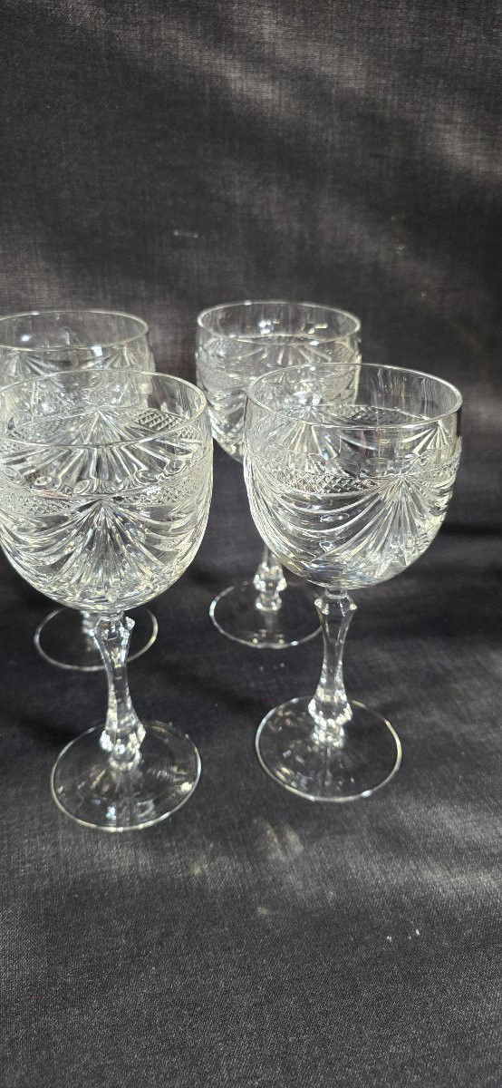 Lot de 12 verres à pied en cristal de Lorraine – hauteur 18 cm-photo-3