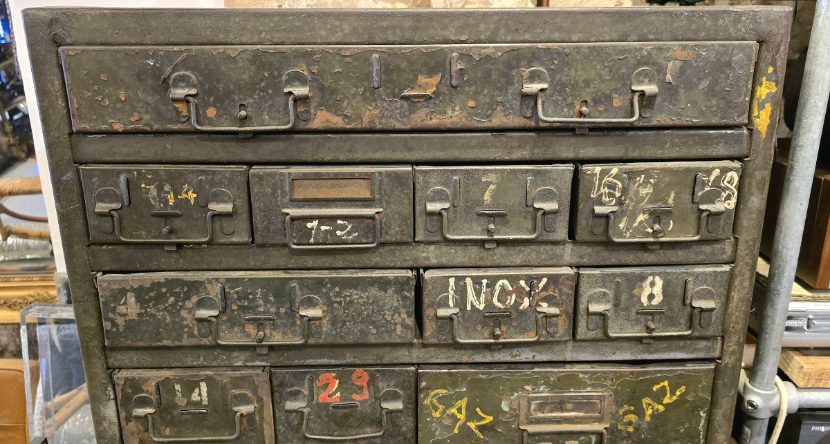 Military Workbench - Two Metal Military Mechanic's Workbenches-photo-4