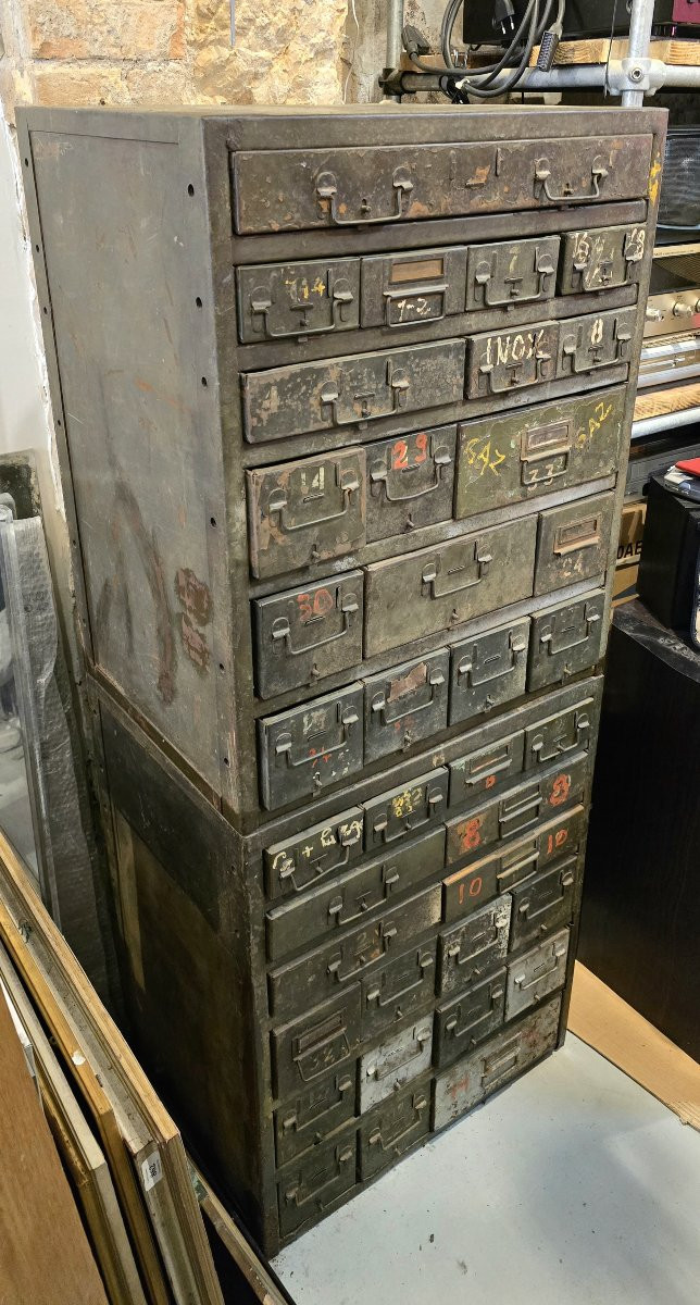 Military Workbench - Two Metal Military Mechanic's Workbenches-photo-5