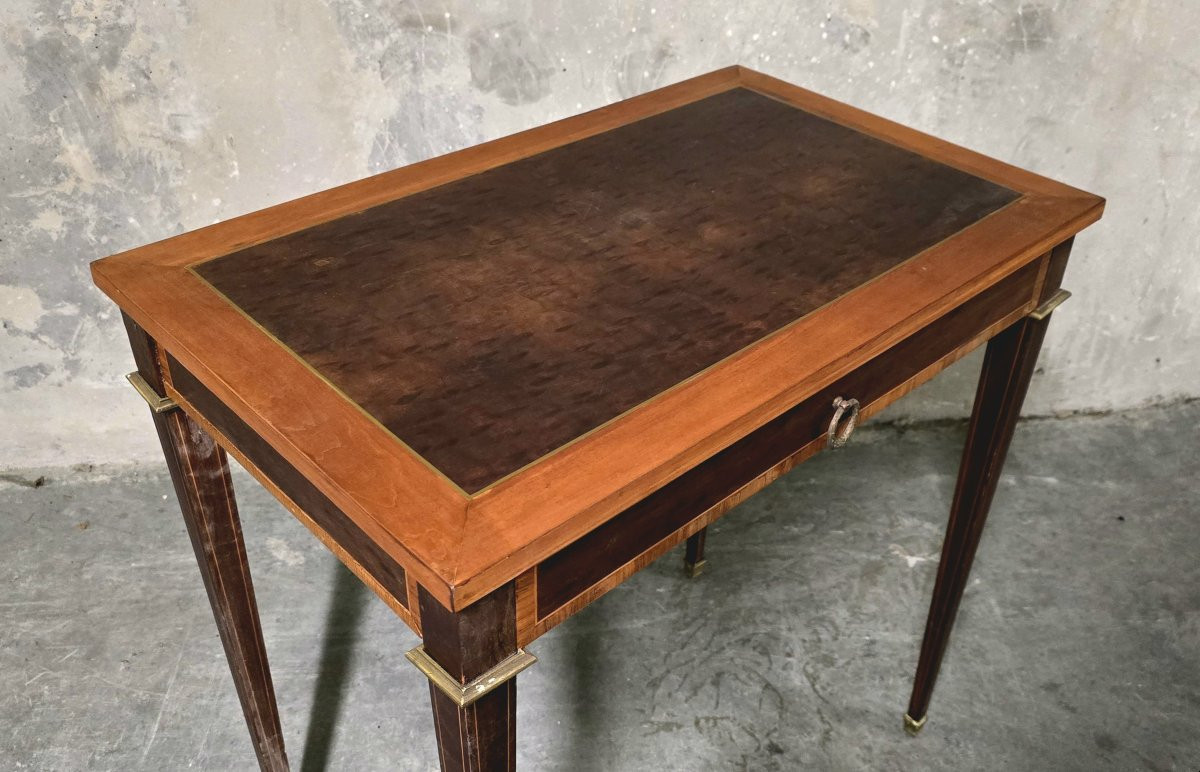 Small Louis XVI Style Desk In Marquetry-photo-2