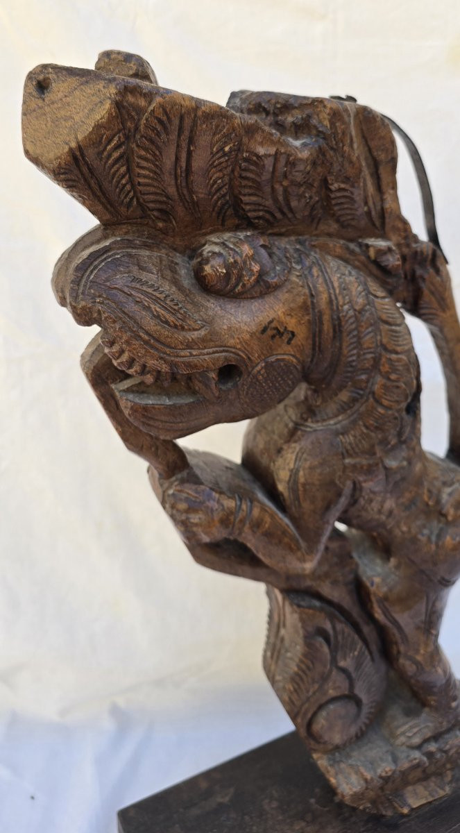 Élément de proue de bateau ou architectural en bois sculpté, Inde ou Sri Lanka, vers 1900-photo-2