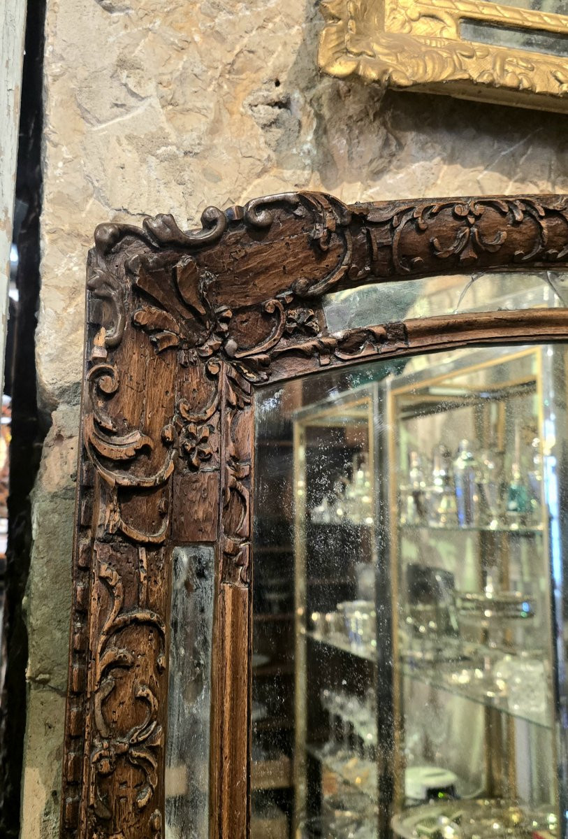 18th Century Carved Wood Mirror, Louis XV Style-photo-2