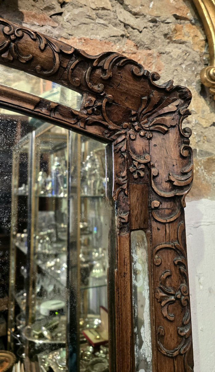 18th Century Carved Wood Mirror, Louis XV Style-photo-3
