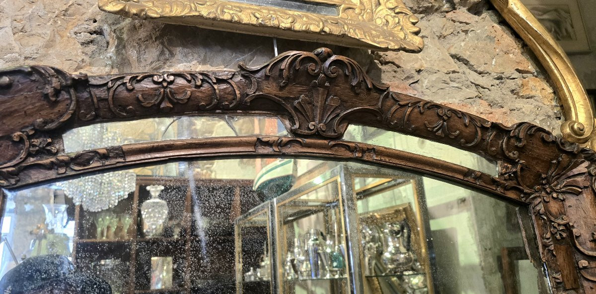 18th Century Carved Wood Mirror, Louis XV Style-photo-4