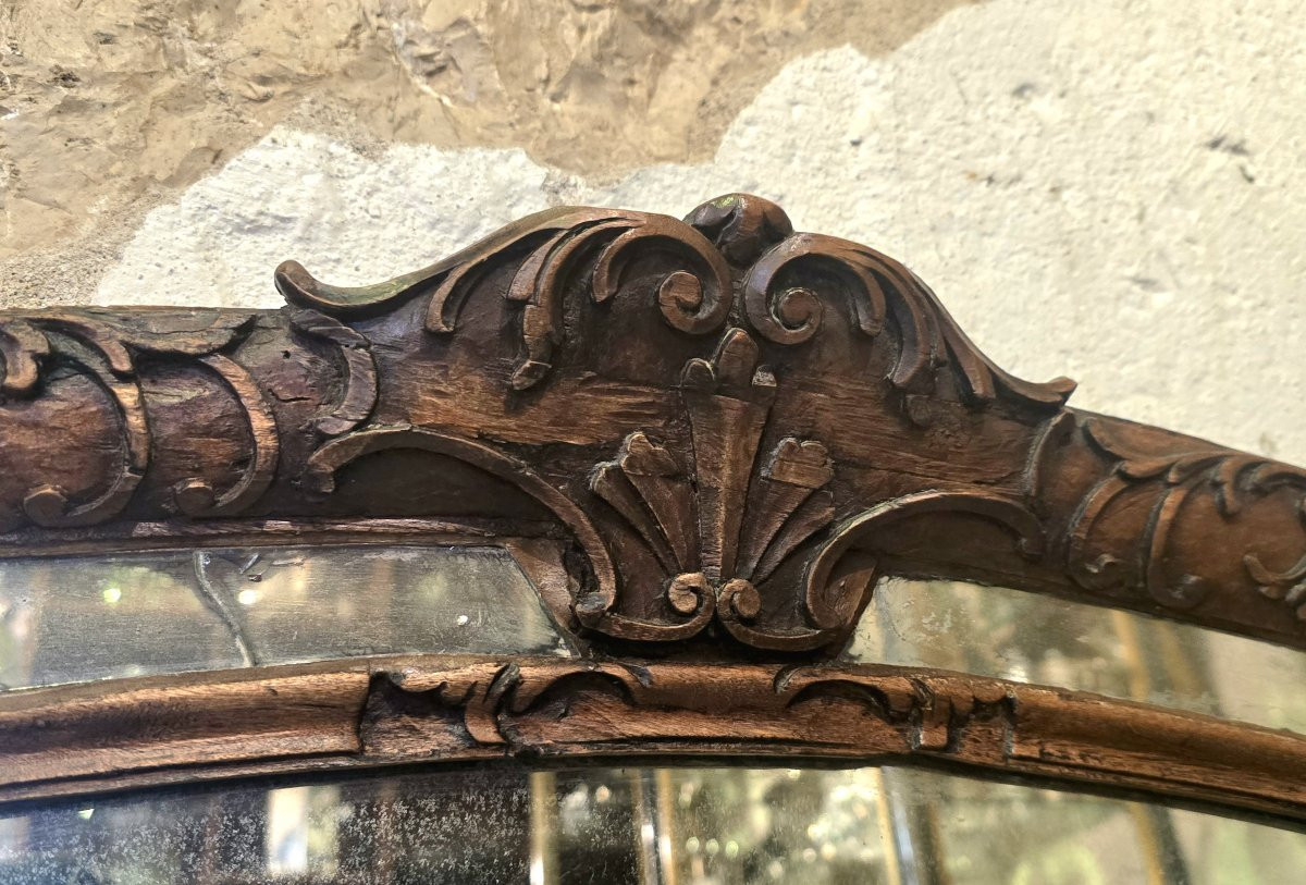 18th Century Carved Wood Mirror, Louis XV Style-photo-2