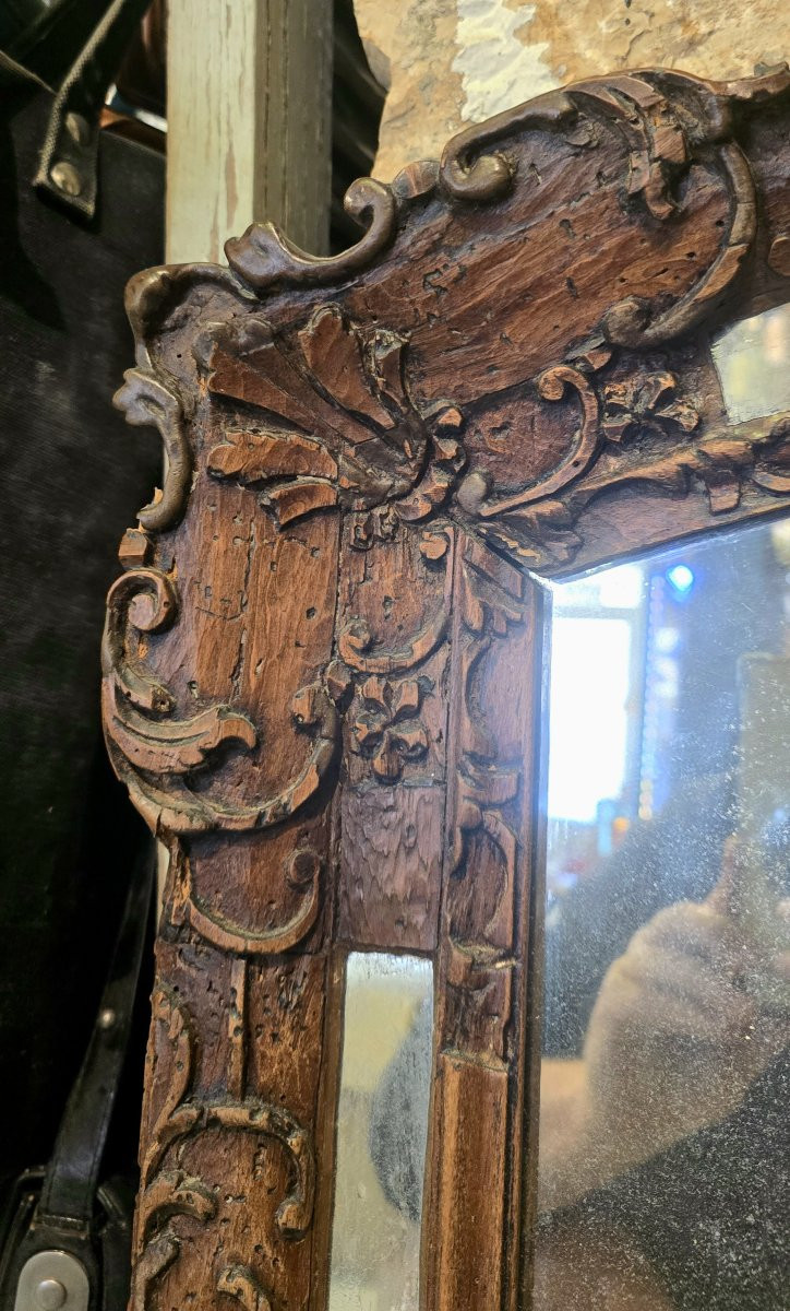 18th Century Carved Wood Mirror, Louis XV Style-photo-3