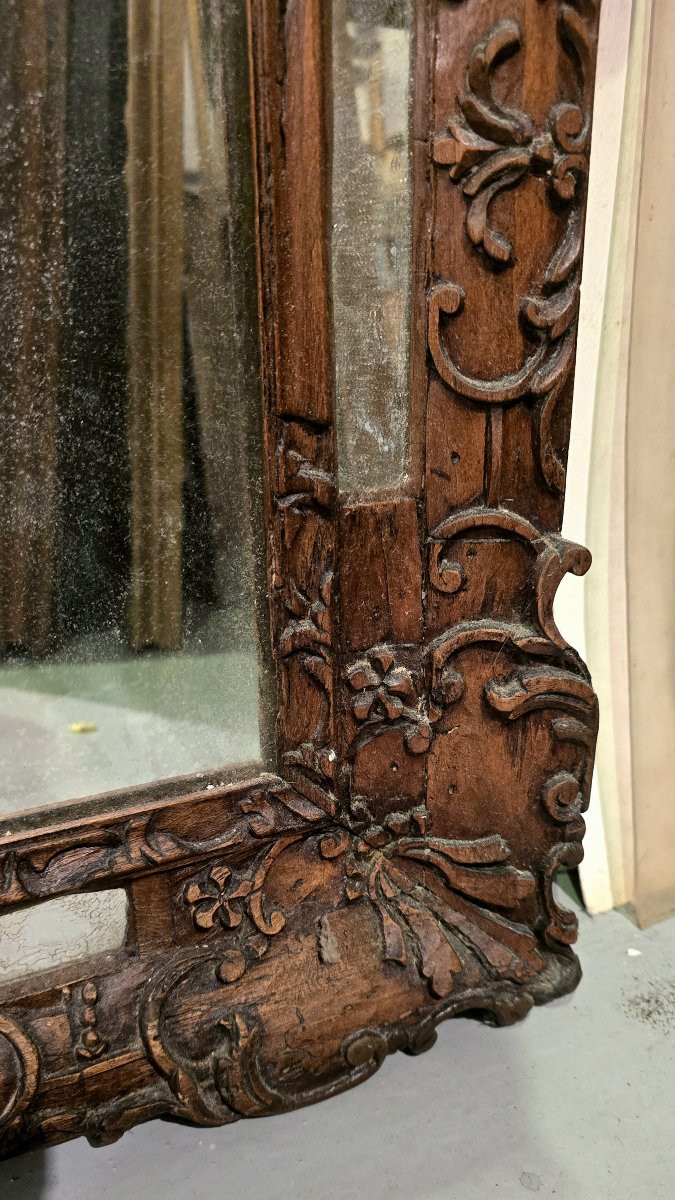 18th Century Carved Wood Mirror, Louis XV Style-photo-5