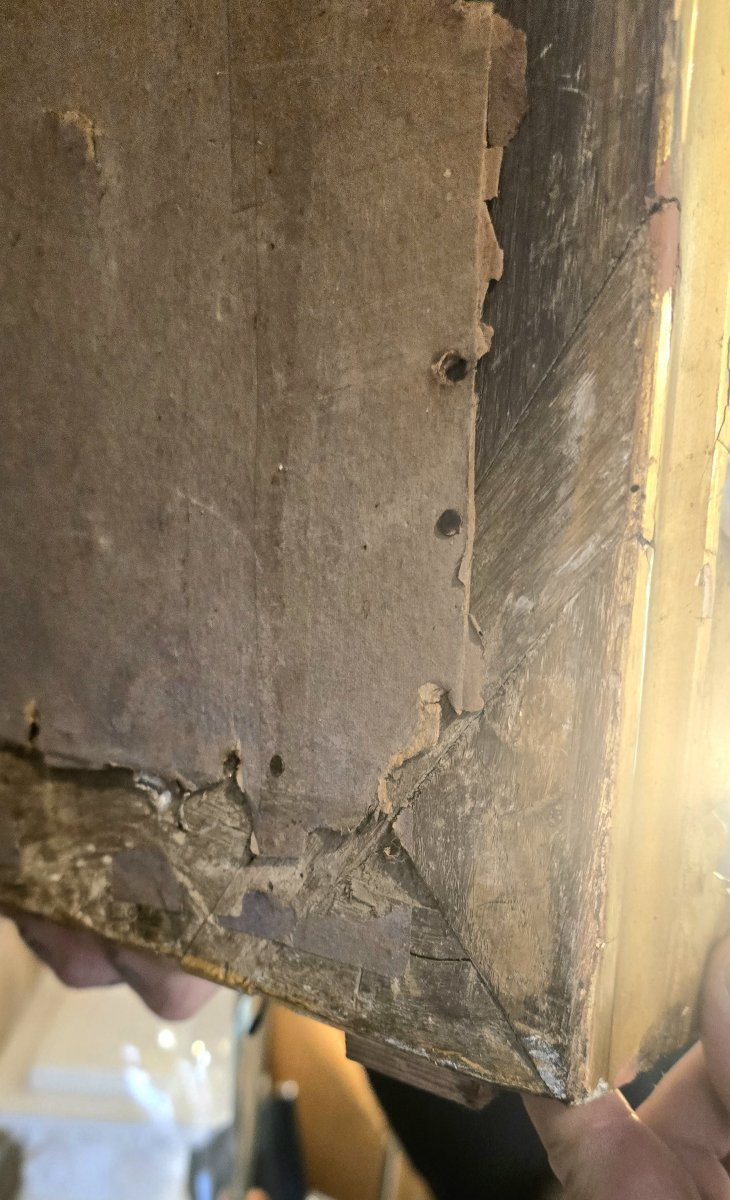 Miroir d’époque Régence à fronton en bois sculpté et doré à la feuille – XVIIIe siècle-photo-6