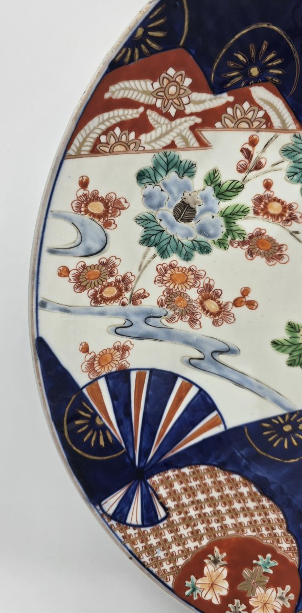 Grand plat mural en porcelaine Imari, Japon, époque Meiji, vers 1880-1900 - 39.5 cm -photo-2