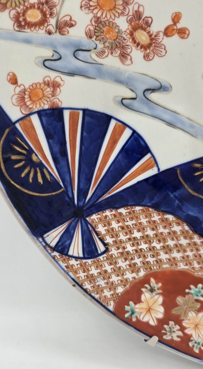 Grand plat mural en porcelaine Imari, Japon, époque Meiji, vers 1880-1900 - 39.5 cm -photo-4