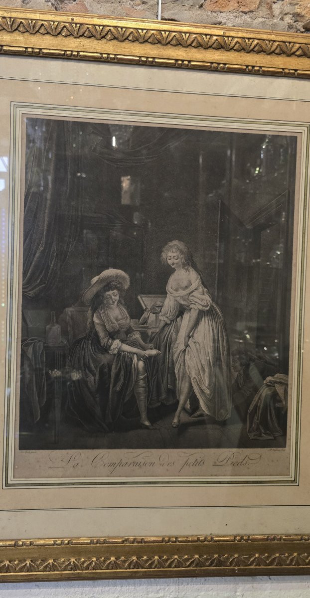 La Comparaison Des Petits Pieds- Engraving After A Composition By Louis-léopold Boilly-photo-2