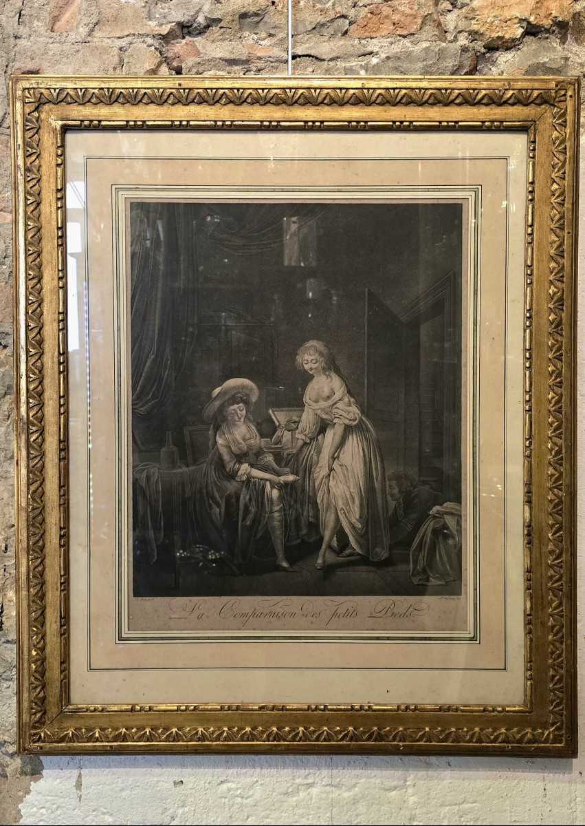La Comparaison Des Petits Pieds- Engraving After A Composition By Louis-léopold Boilly
