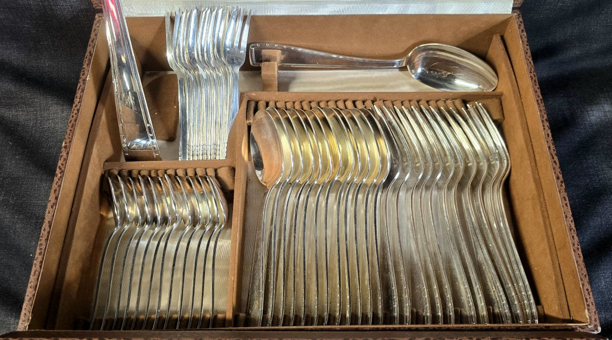 Antique Soh Silver-plated Household Set With Box - Art Deco Decor-photo-2